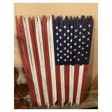 Tobacco stick painted American flag 30 x 50ï¿½