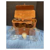 Travel bar set and leather case
