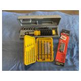 Screwdriver with bits and drill bits