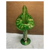 Green/white Jack-in-the-pulpit vase