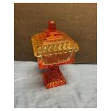 Jeanette Amberina Glass Wedding Box