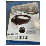 LED lighted head visor magnifier