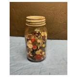 Mason jar with buttons