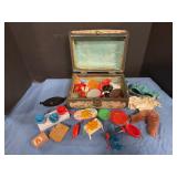Barbie doll dishes & accessories in box