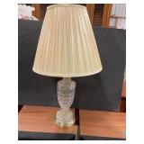 Crystal and brass lamp
