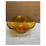 Amber glass bowl