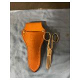 Bokar scissors in leather case