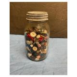 Mason jar with buttons