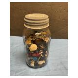 Mason jar with buttons