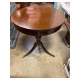 Antique drum table brass claw feet