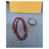 Beaded necklace & bracelet