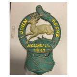 Vintage Cast Iron John Deere letter holder