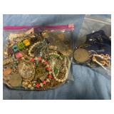 Bag of assorted costume jewelry