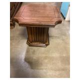 Mid-century Mersman wood pedestal table