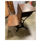 Antique desk with cast iron base