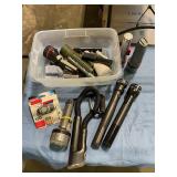 Tote of flashlights