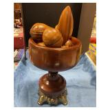 Vintage wooden fruit in bowl