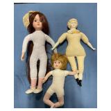 Porcelain dolls with soft bodies