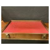 Glass and wood display box 18"x12"