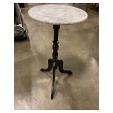 Marble top table 12" top x 24" tall