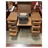 Vintage desk with built in typewriter