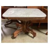 Antique marble top table 37"x25"x 29"tall