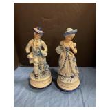 Wind-up Porcelain figures 9" Tall