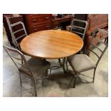 Wood & Metal Table w 4 chairs