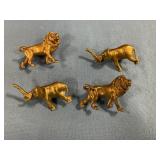 Lion&Elephant brass napkin rings