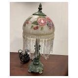 Hand painted beaded vanity lamp