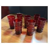 Vintage 7  Anchor Hocking Royal Ruby Tumblers