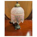 Beaded pink vanity lamp