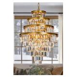 Chandelier six tier with all glass pieces