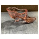 Unmarked Fenton glass slipper shoe