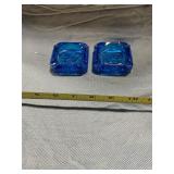 Cobalt blue square ashtrays