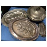 Silver plate serving dishes