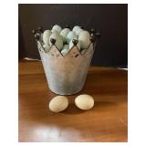 Decorative crown basket with eggs