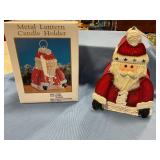 Santa metal lantern candle holder