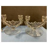 Crystal glass candlestick holders