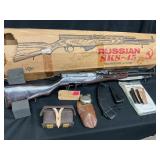 Russian SKS-45 7.62x39 Rif,orig. box with bayonet
