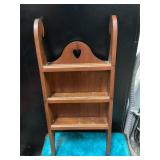 Wooden sleigh knickknack shelf 22 inches tall