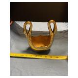 Brass swan planter