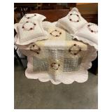 Coverlette with decorative pillows
