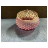 Fenton Hobnail  covered powder jar