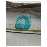 Vintage hard, nail blue glass salt cellar