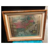 Vintage 19 x 16 US map