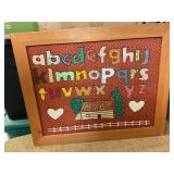 Framed quilting art picture 21"x17"