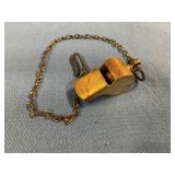 Vintage military brass whistle