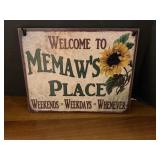 Memaws Place Plaque 10"x8"