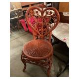 Vintage red wicker chair